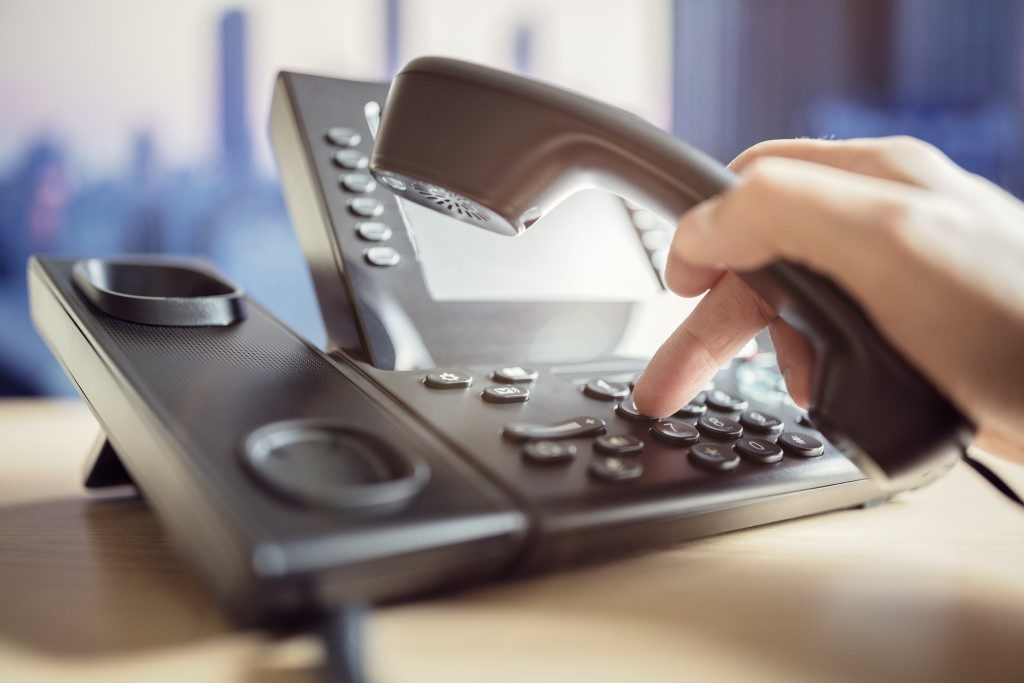 dialing a number on a business phone